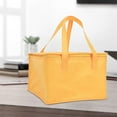 thumbnail image 2 of Insulated Food Delivery Bag, Reusable Thermal Cooler Grocery Bags, Pizza Delivery Bags for Doordash, Large Capacity Bag Keep Food Warm or Frozen for Travel/Shopping, 10*10*7 inch, Light Orange, 2 of 8