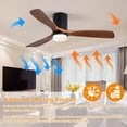 thumbnail image 6 of CoSoTower 52-inch Carved Wood Ceiling Mount Noiseless Fan, 3-Blade, Remote Control, LED Light, Reverse Airflow, 6 of 8