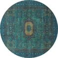 thumbnail image 1 of Ahgly Company Indoor Round Oriental Light Blue Modern Area Rugs, 3' Round, 1 of 4