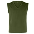 thumbnail image 2 of Rigardu tank tops men Men's Spring And Summer Daily Casual Sleeveless V Neck Vest T Shirt tank top for men Army Green + L, 2 of 5