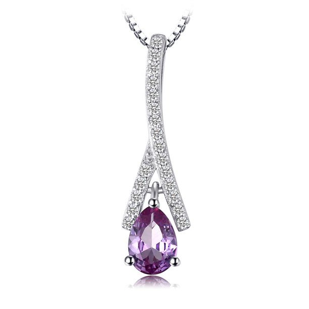 JewelryPalace Elegant 1CT Pear Created Alexandrite Sapphire Pendant