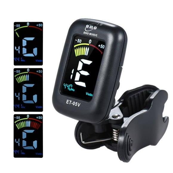 eno ET-05V Professional Clip-on Tuner Automatic Tuning Mode with Colorful LCD Display for Violin Viola Cello Double Bass Chromatic