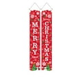 thumbnail image 2 of Neoyler 2 Pack Christmas Couplet Door Curtain Christmas Decorations Waterproof Polyester Holiday Door Cover with Hanging Holes Festive Calligraphy Design for Doorway Red 11.8x70.9in, 2 of 6