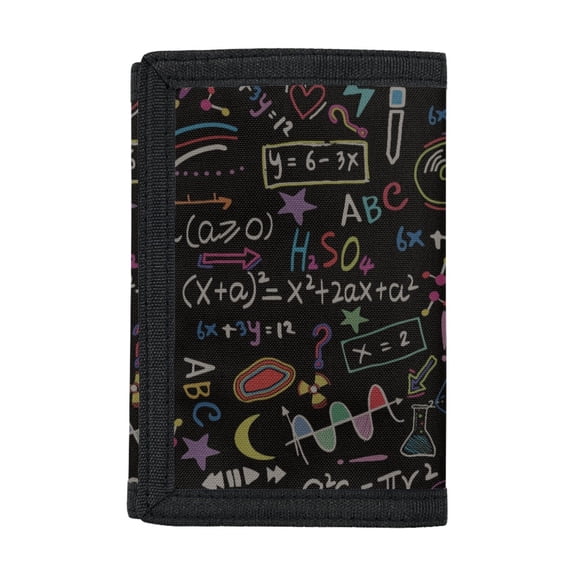 CHAQLIN Capybara Math Print Slim Kids Trifold Wallet, Stretch Polyester Children's Wallet Foldable Trifold Card Wallet for Travel Outdoor Sports