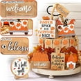 thumbnail image 5 of JeashCHAT Fall Decor Fall Decorations for Tiered Tray Fall Decor Artificial Pumpkins Fall Gnomes Plush Maple Leaves Wooden Thanksgiving Sign Farmhouse Table Decor for Home, 5 of 7
