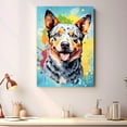 thumbnail image 2 of Australian Cattle Dog Cat Portrait Watercolor Painting Custom Canvas/Framed Canvas Prints - Wall Art for Home Decoration, Memorial Gift for Pet Lovers Dog Moms, home decor living room, 2 of 4