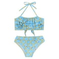 thumbnail image 3 of Alvivi Girls Two Piece Swimsuit Halter Crop Tank Top with Bottoms Summer Seaside Swimwear Light Blue 5-6, 3 of 7