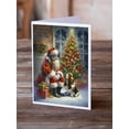 thumbnail image 2 of Basset Hound and Santa Claus Greeting Cards Pack of 8 7 in x 5 in, 2 of 3