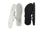 Old Navy Women Beach Summer Casual Flip Flop Sandals (9 White Script & Black Flip flops)