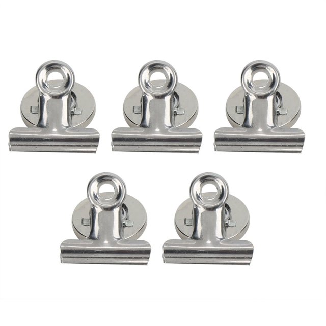 HLONK Clip Magnétique Rond 5 Pcs Clips Magnétiques pour Fournitures Industrielles Argent
