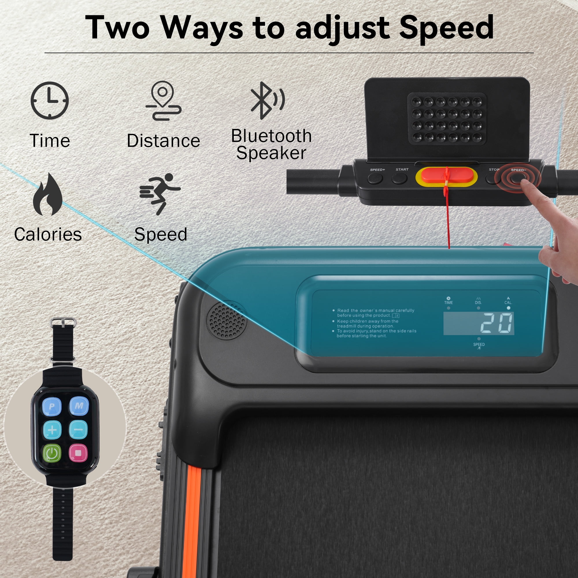 Aukfa Under Desk Treadmill 2 in 1 Folding Treadmill with incline 265 lb Capacity 7.5 mph Speed
