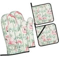 thumbnail image 2 of Floral Flamingo Botany Oven Mitts and Pot Holders Sets for Kitchen 4 Pcs 7"X11" Heat Resistant Baking Cooking, 2 of 6
