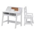 thumbnail image 2 of EastVita Kids Study Desk and Chair Set Compact Wooden Study Table with Adjustable Chair 2 Open Drawers Hutch Corkboard and Pen Holders for Homework and Art, 2 of 5