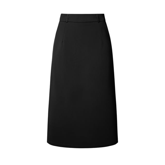 Falda de tubo para mujer Faldas midi de trabajo con espalda dividida de cintura alta Negro L