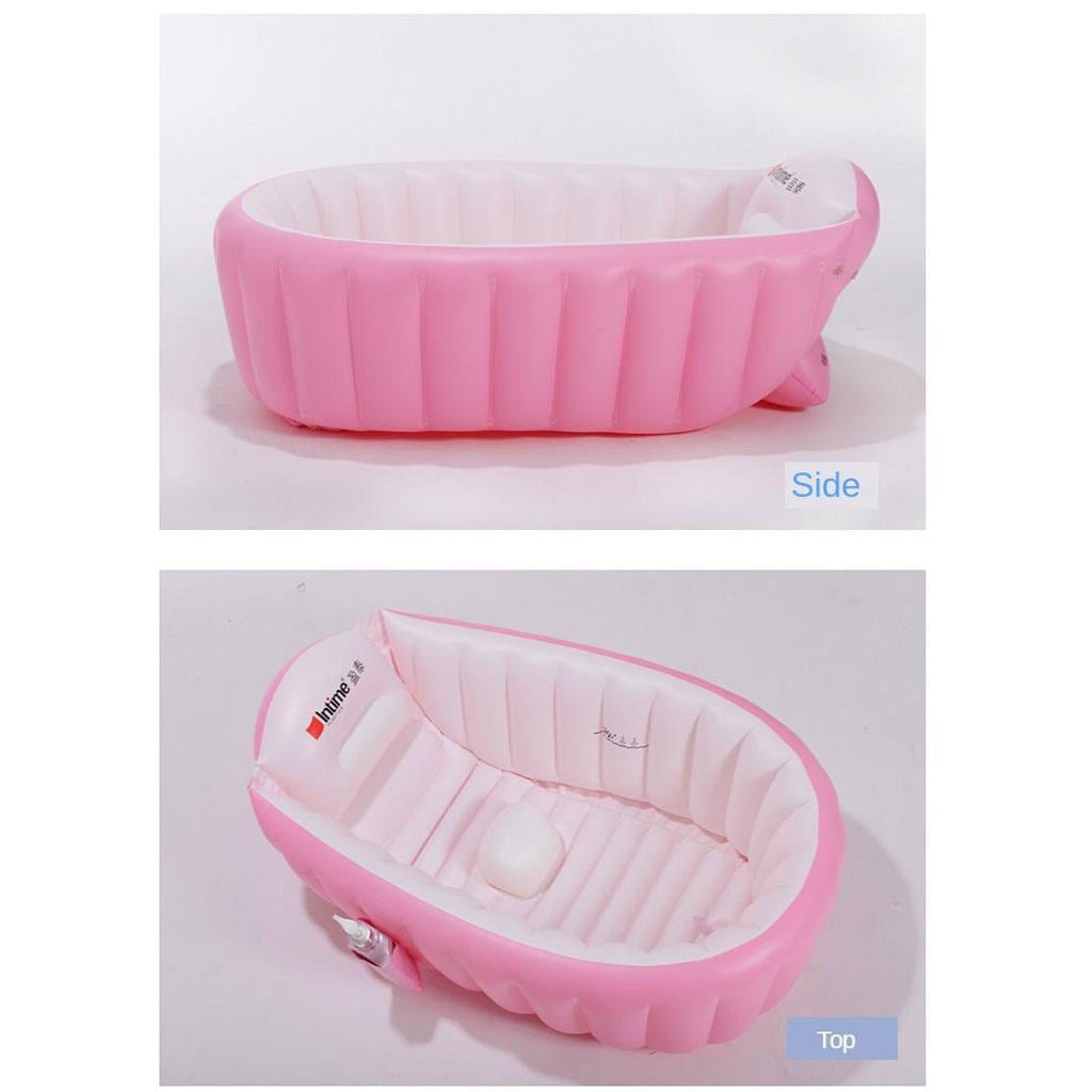 Aymzbd Inflatable Bathtub PVC Thick Bathing Bath Tub for children Newborn Pink