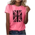 thumbnail image 1 of Camisetas de Verano de Manga Corta de las Mujeres Nuevo Suéter de Cuello de Tripulación, Top de Fiesta Impreso Casual para la Primavera, 1 of 4