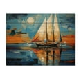 thumbnail image 3 of Designart "Sailboat modern Maritime II" Sailing Boat Print on Natural Pine Wood, 3 of 5