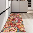 thumbnail image 4 of Red Pioneer Flower and Paisley Pattern Kitchen Rug Mat,Kitchen Runner Rugs Non Skid Washable,Decorative Kitchen Floor Mats for Kitchen,Sink,Laundry,17"X47", 4 of 5
