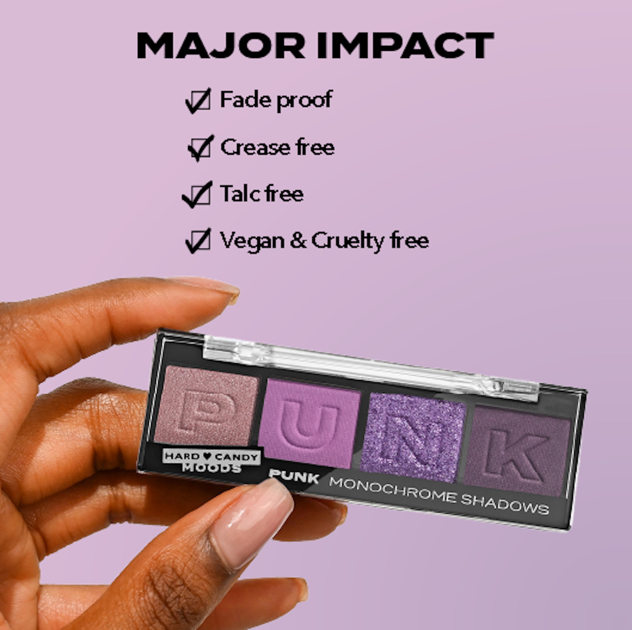 (2 pack) Hard Candy, Moods Shadow Palette, 4 Bold & Buildable Monochromatic Shades, PUNK, .10oz