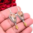 thumbnail image 4 of Copper Golden Sunstone 925 Sterling Silver Two Tone Arrow Head Earring 2.15 Su43, Handmade Jewelry, Dangle Earring, 4 of 4