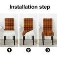 thumbnail image 3 of Tartan Plaid Dining Chair Slipcovers Removable Set of 6 Halloween Scottish Orange Black Gray and White Decorative Chair Covers for Office Kitchen Dining Room, 3 of 5
