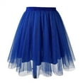 thumbnail image 4 of FAOWME Women's Skirt High Waist Solid Color Layered Comfortable Fashion Mesh Tutu Dancing Skirts For Festive And Party Occasion,Blue,Xxxl, 4 of 4