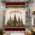 thumbnail image 4 of Dongrens Christmas Shower Curtain, Winter Xmas Tree Printed Waterproof Bath Curtain with Hooks for Bathroom Home Holiday Decor, 59x71 Inch, 4 of 6