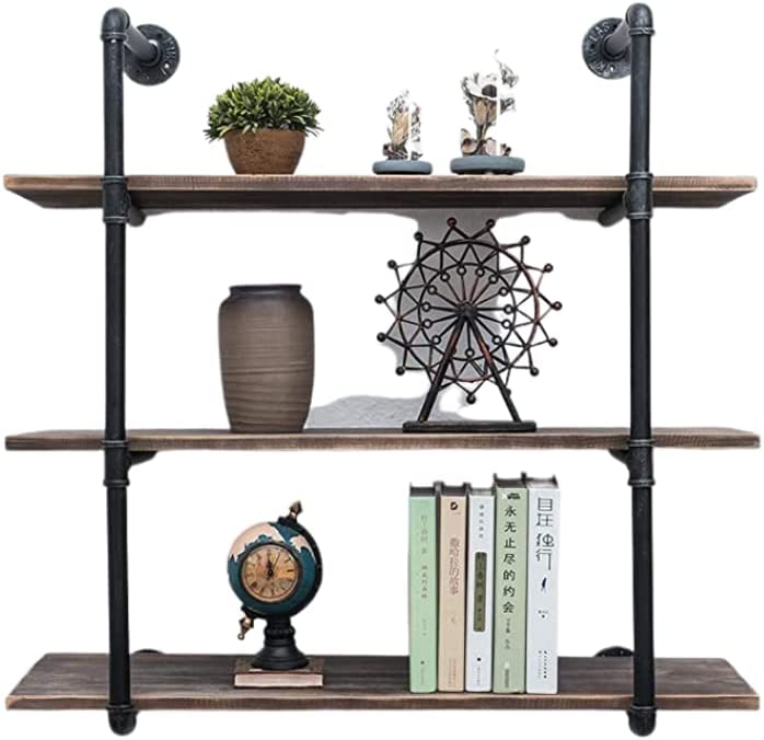 (3 Tier 36in) Industrial Pipe Shelving, Industrial Floating Shelves