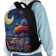 thumbnail image 4 of Uourmeti Lightweight 17 Inch Backpack for Camping Work, Stylish Comfort Straps Front Pocket For Small Items School Backpack, Mushroom and Snail Pattern, 4 of 6