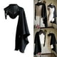 thumbnail image 1 of Capa retro Hugo para adultos disfraz gótico mujer Cosplay Halloween L manto negro, 1 of 10