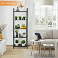 thumbnail image 4 of Fionafurn 5 Tier Ladder Shelf Bookshelf Open Storage Rack with Metal Frame，for Home Office,Black panel, 4 of 8