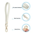 thumbnail image 4 of Llavero de cuero PU Uxcell, soporte de llaves con cierre de anillo dorado metálico anti pérdida para billetera o bolso, Blanco, 4 of 6
