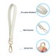 thumbnail image 4 of Llavero de cuero PU Uxcell, soporte de llaves con cierre de anillo dorado metálico anti pérdida para billetera o bolso, Blanco, 4 of 6