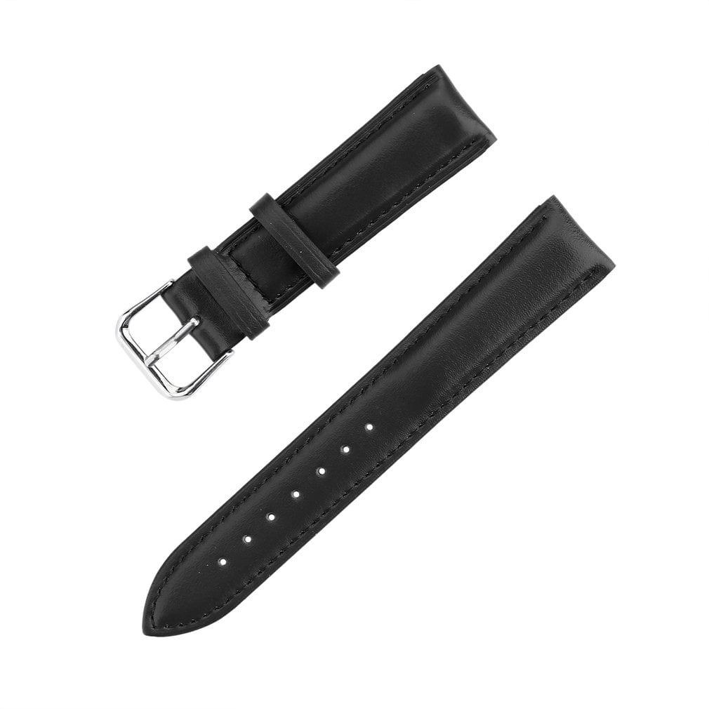 Real Leather Watch Band Men's Genuine Leather Straps Belt Metal Buckle ...