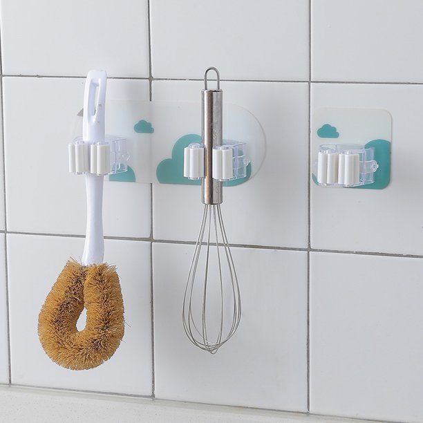 Soporte de paraguas para fregona montado en la pared en la nube, estante de almacenamiento para colgar escobas y cepillos