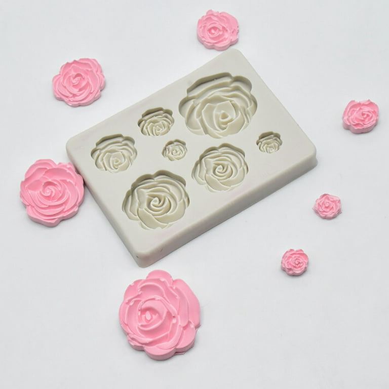 Rose Flower Silicone Mold Fondant Mold Cake Decorating Tools Chocolate Mold  Glass Cake Pan with 9x13 Nonstick Extra Large Oven Pan with Half Sheet Cake  Pan 15 X 11 Cake Roll Pan