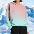 thumbnail image 2 of Women's Gradient Color Hoodies Long Sleeve Hood Sweatshirts Loose Trendy Sweater Casual Hoodie With Kangaroo Pocket (2XL, Hot Pink), 2 of 6