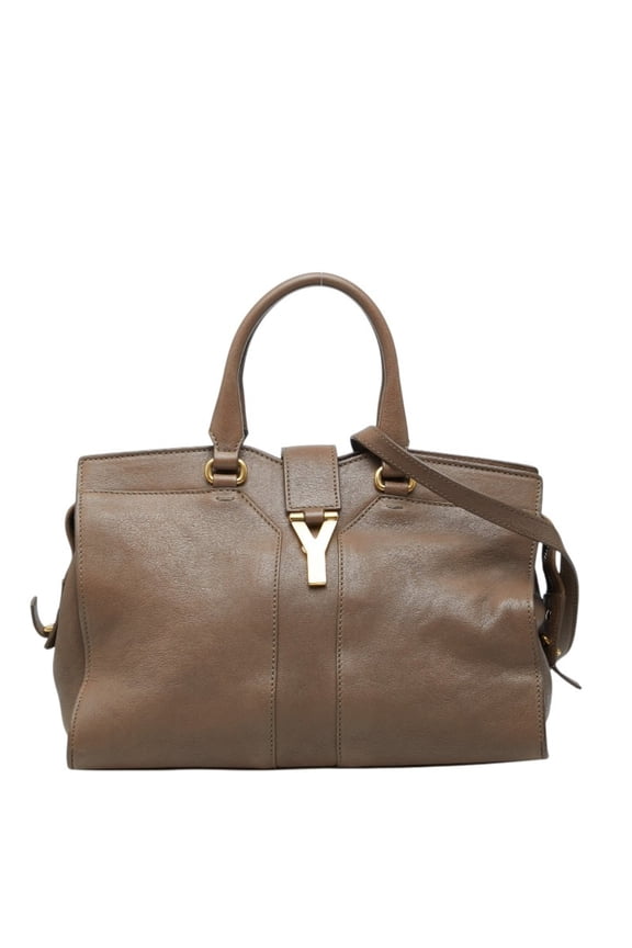 Pre-Owned Saint Laurent Cabas Chic Mini Handbag/Shoulder Bag, 2-Way, 297957, Brown Leather,...