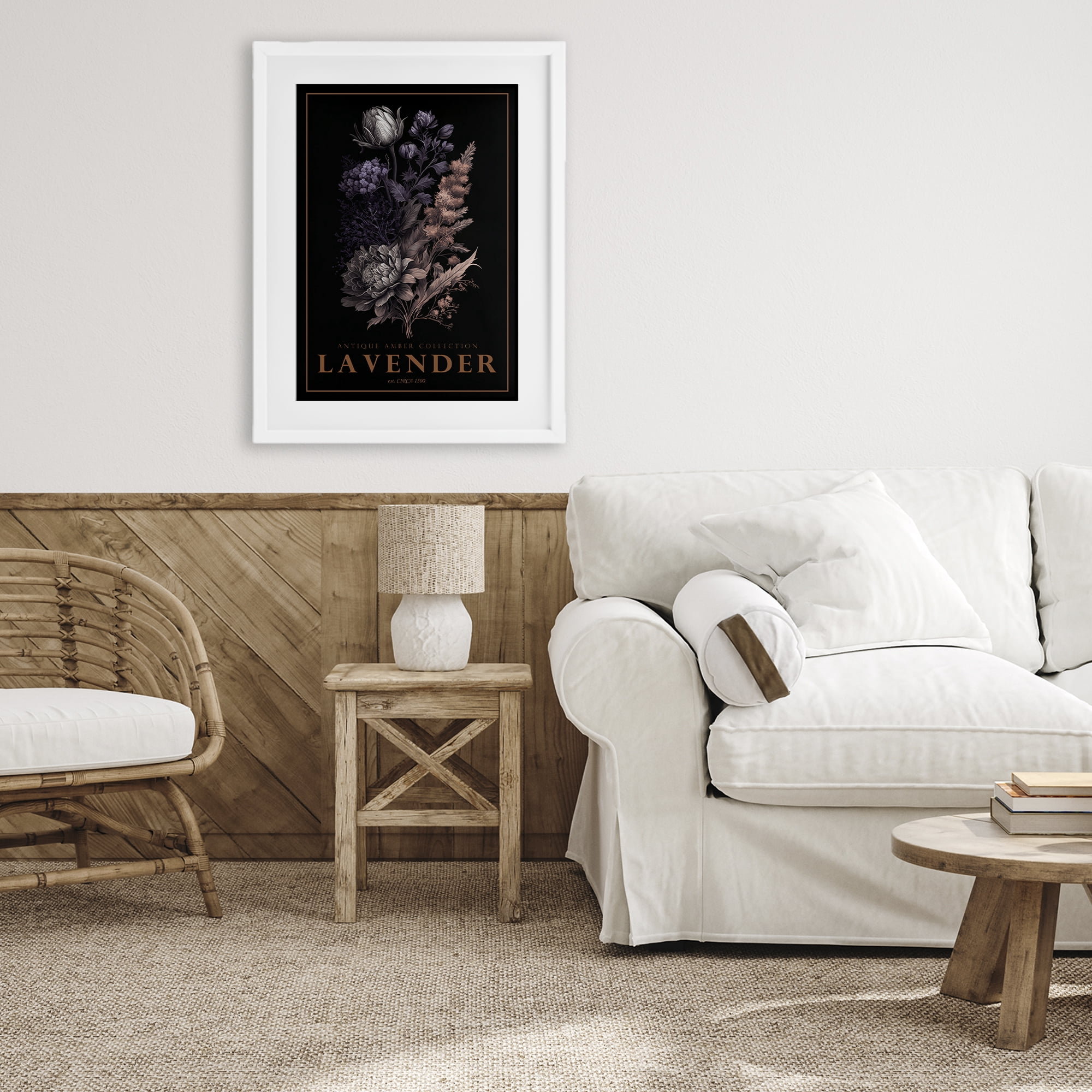 Stupell Industries Antique Lavender Light White Framed Print Under Glass, design by Chris Giampietro