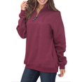 thumbnail image 1 of Womens Quarter Zip Sweatshirts Long Sleeve Pullover Sweatshirts With Pockets, 1 of 2