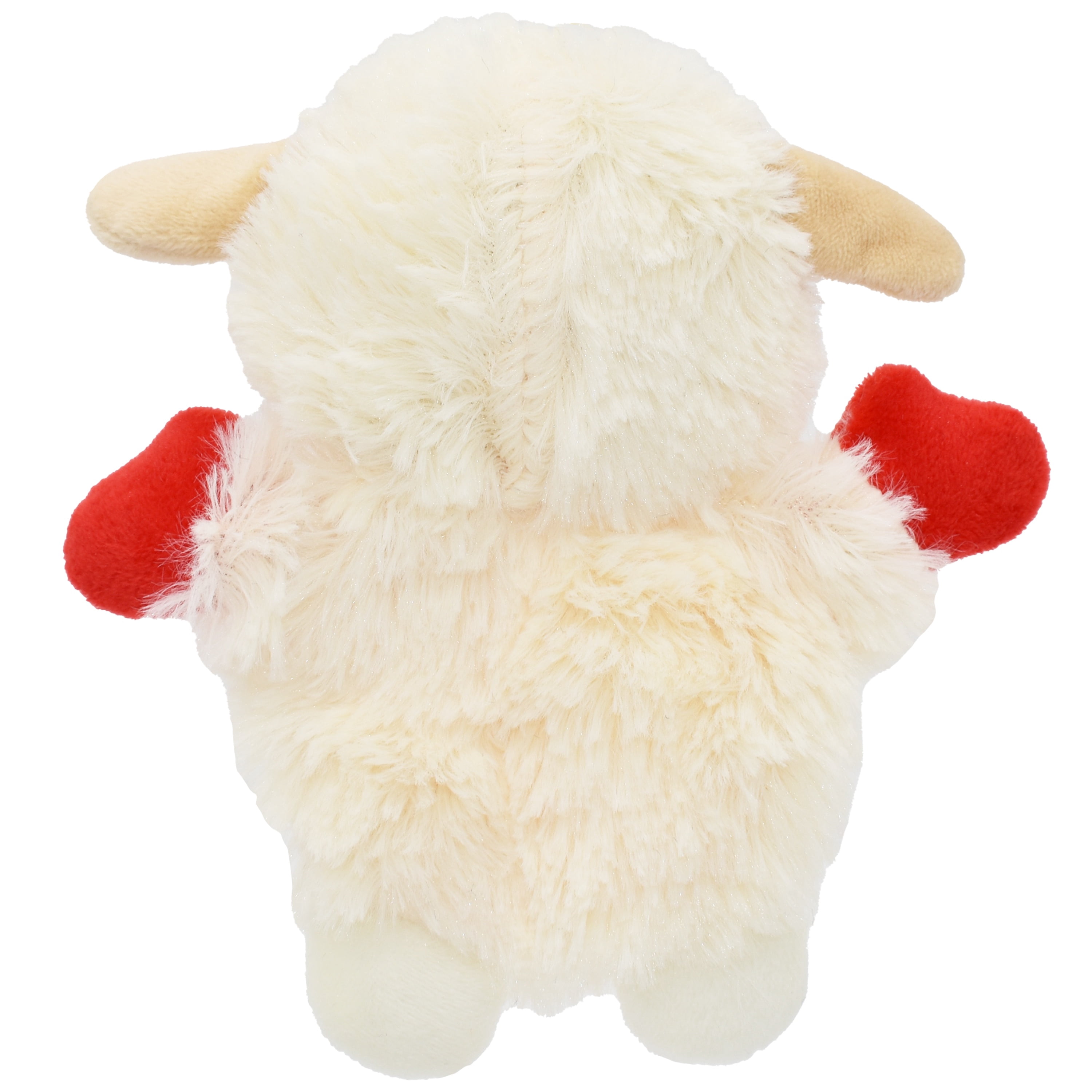 Multipet Mini Plush Lamb Chop Dog Toy with Squeaker and Crinkle