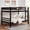 Espresso, variant on Full Over Full Bunk Bed, Solid Wood Bunk Bed Frame with High Guardrails, Ladder, Heavy Duty Wooden Slats, No Box Spring Needed for Kids, Teens, Guest Room, Espresso
