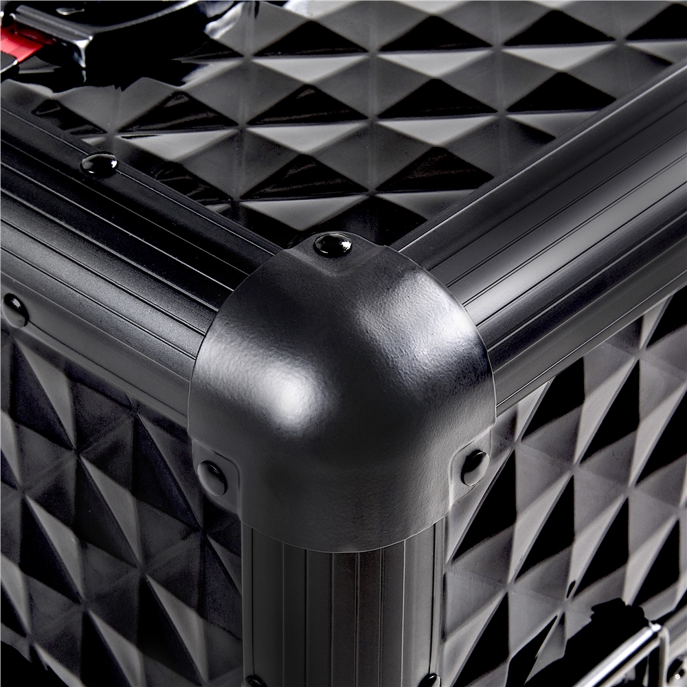 Alden Design Professional Rolling Makeup Train Case Large Locks Cosmetic Trolley Black