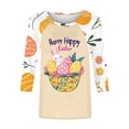 thumbnail image 5 of lcziwo Easter Shirt for Women Loose Casual Bunny Rabbit Print Casual Round Neck Tee Shirts 2025 Spring 3/4 Sleeve T-Shirt Tops Khaki XXL, 5 of 6