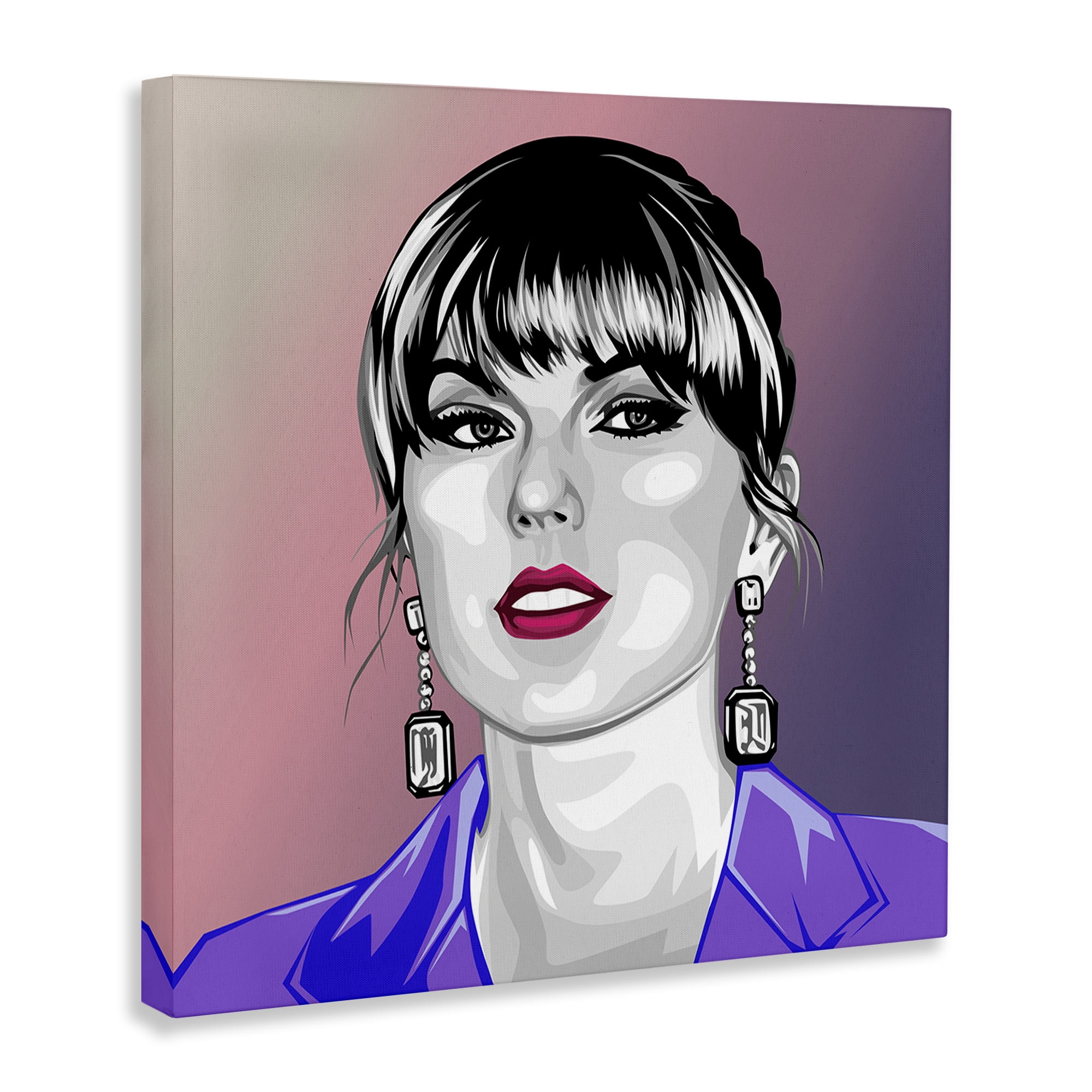 Stupell Industries Taylor Wearing Purple People Painting Wrapped Canvas Art Print Wall Art, 30 x 30