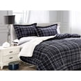 thumbnail image 1 of Mocassi Reversible 3-Piece Plaid Pattern Comforter Set - Bedding with Ultra Plush Down Alternative Fill - King/California King Size, Gray, 1 of 6
