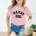 thumbnail image 2 of shoper 4t Girl Shirts Crew Neck Letter Print Short Sleeve Comfy Holidays Tops T-Shirts Toddler To Big Kid Pink 130, 2 of 5