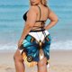 thumbnail image 2 of TaTaai Women Fashion Solid Color Butterfly Beach Cover Up Sheer Chiffon Long Wrap Skirt with Tie Waist Lightweight Sarong for Swimwear Pool Party Vacation All Season Gift, 2 of 9