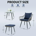 thumbnail image 2 of Ainfox 5-Piece Patio Bistro Furniture Set,Outdoor Wicker Rattan Chat Conversation Set for Porch,Balcony,Backyard,Apartment,Balcony,Square Tempered Glass Coffee Table,Grey/Blue, 2 of 6