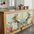 thumbnail image 6 of Easter Bunny Eggs Tier Curtains 36 Inch Length, Spring Tulip Flowers Leaves Rustic Green Cafe Short Curtains for Bathroom Over Sink, Small Kitchen Curtain Light Filtering Drapes 2 Panels 27.5"Wx36"L, 6 of 8